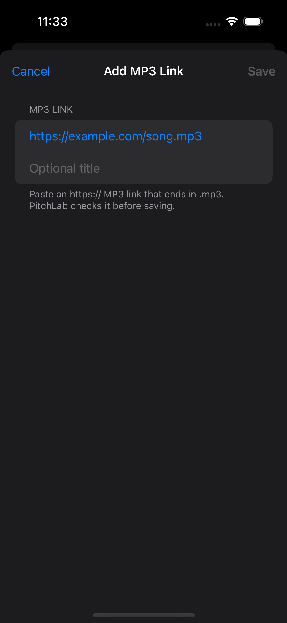 Add MP3 Link flow